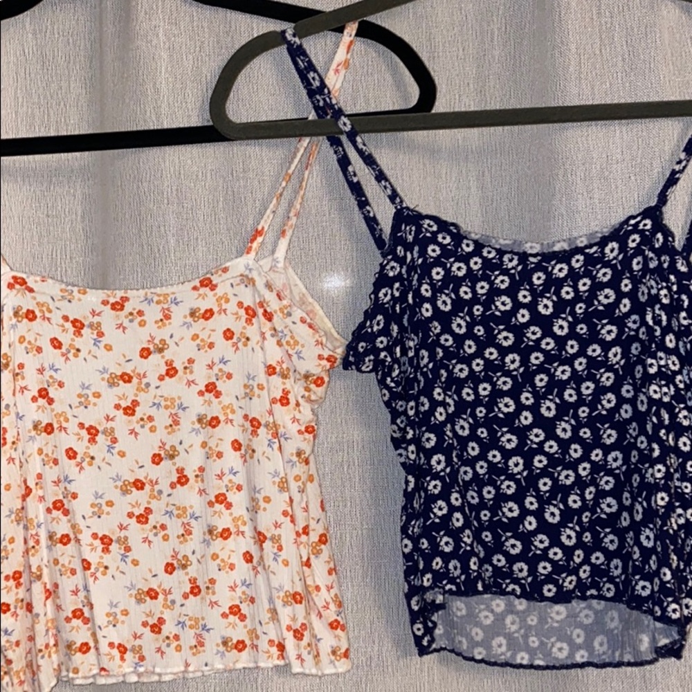 Floral crop tank tops